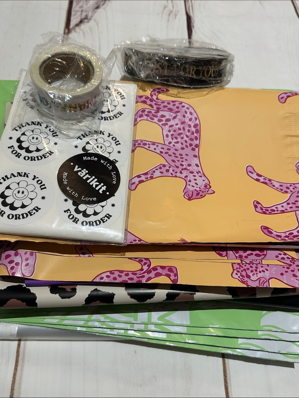Poly mailers, Ribbon And Thank You Stickers Packaging Set - Picture 7 of 7